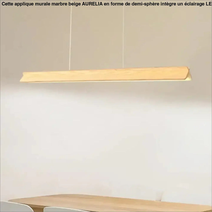 Suspension bois led moderne style linéaire bois foncé