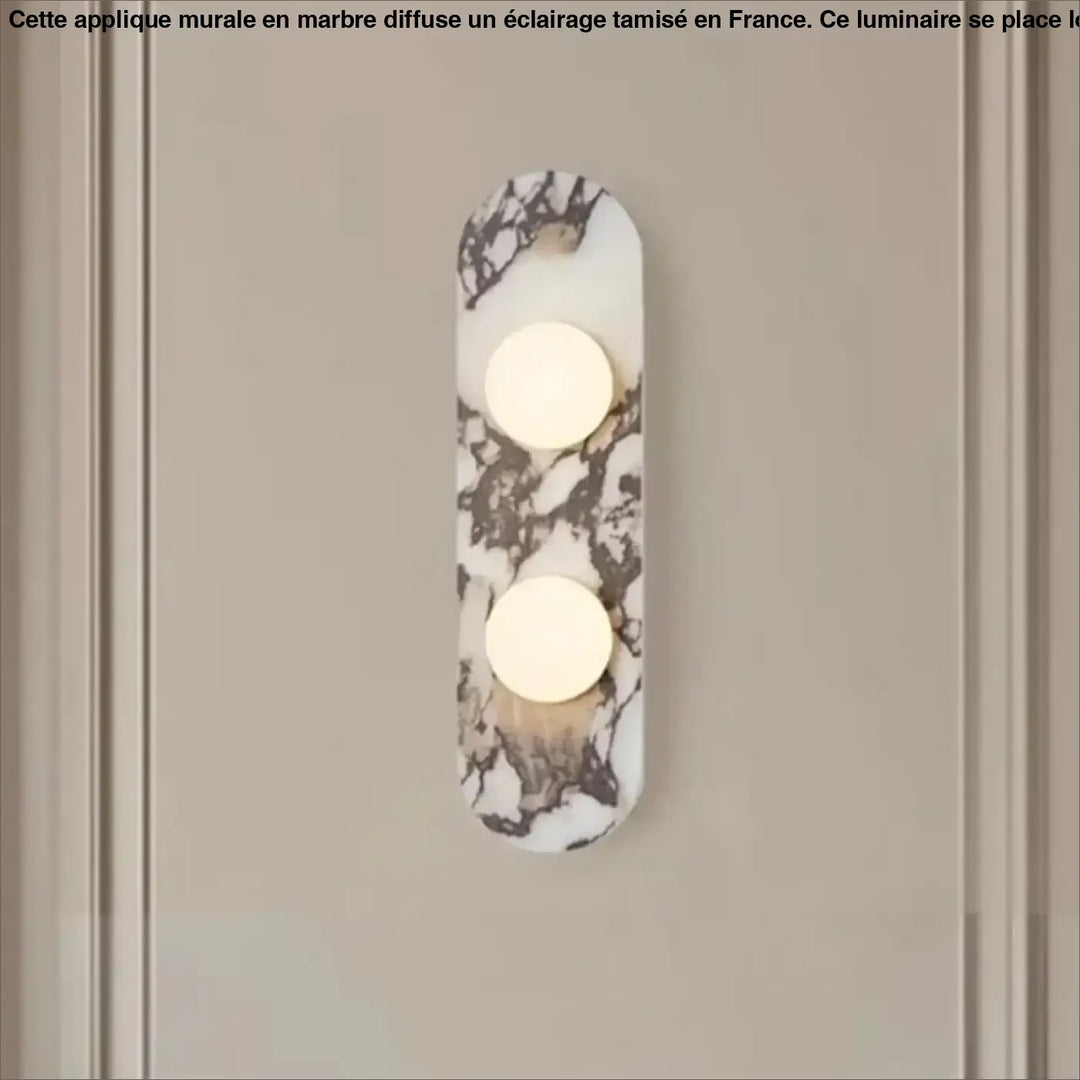 Applique murale scandinave effet marbre avec 3 boules blanches

