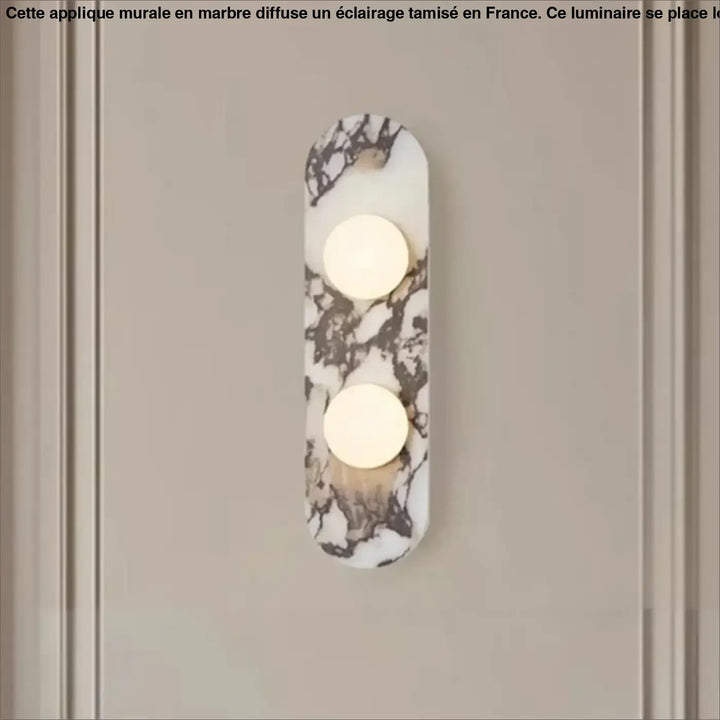 Applique murale scandinave effet marbre avec 3 boules blanches

