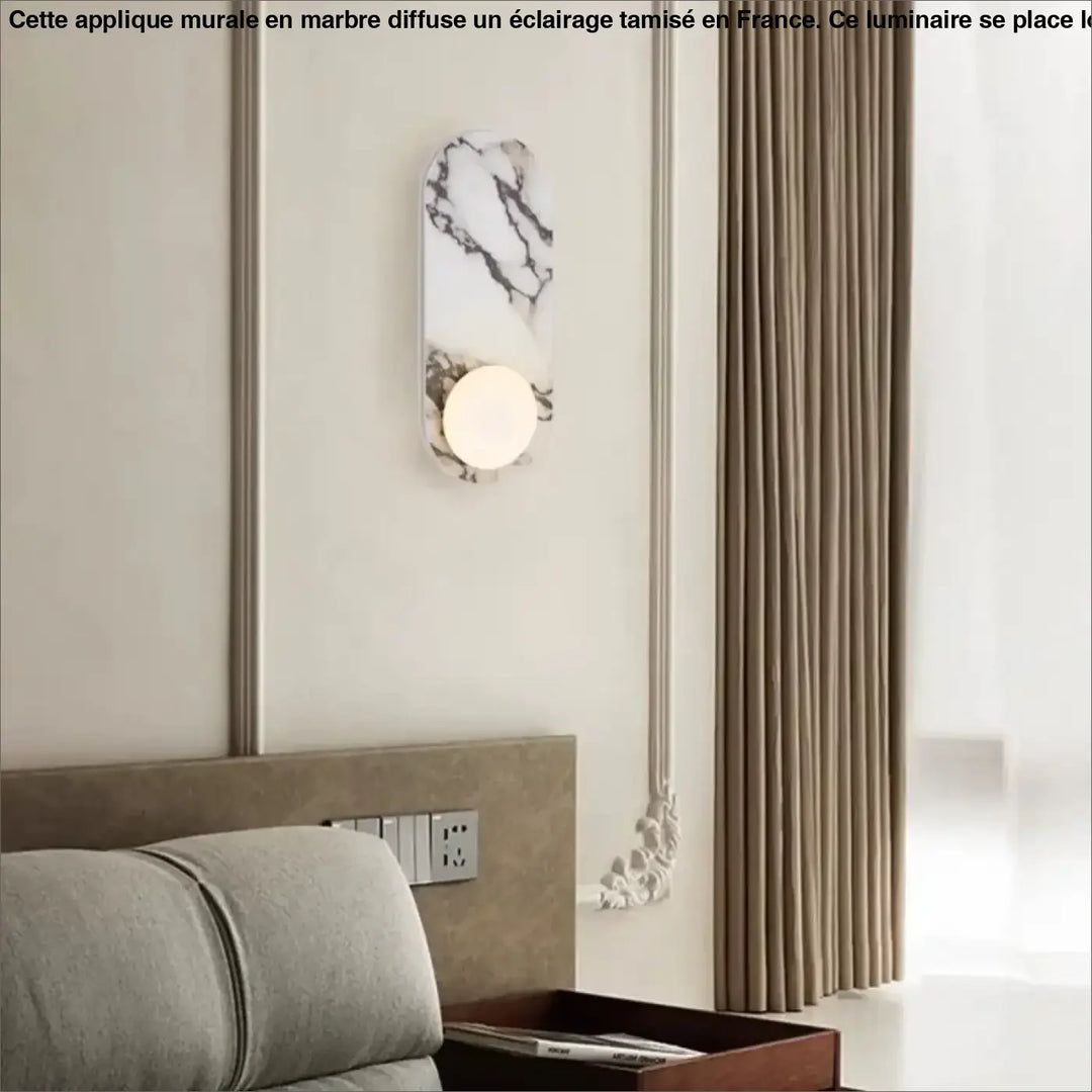 Applique murale scandinave effet marbre avec 3 boules blanches

