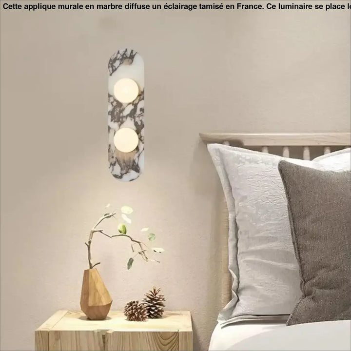 Applique murale scandinave effet marbre avec 3 boules blanches

