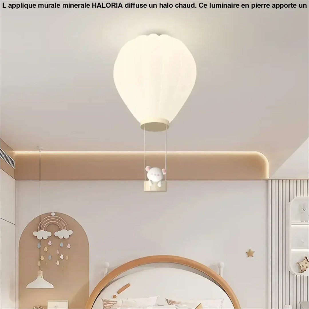 Plafonnier Enfant Montgolfière Design Doux Style Blanc