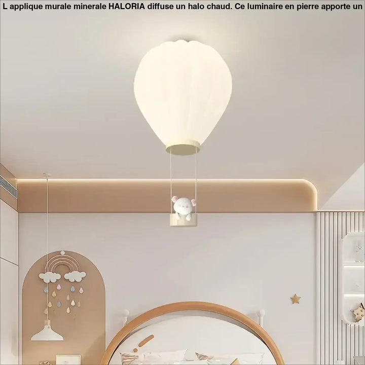 Plafonnier Enfant Montgolfière Design Doux Style Blanc