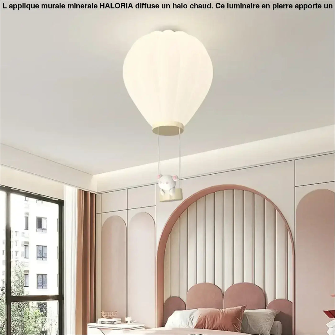 Plafonnier Enfant Montgolfière Design Doux Style Blanc