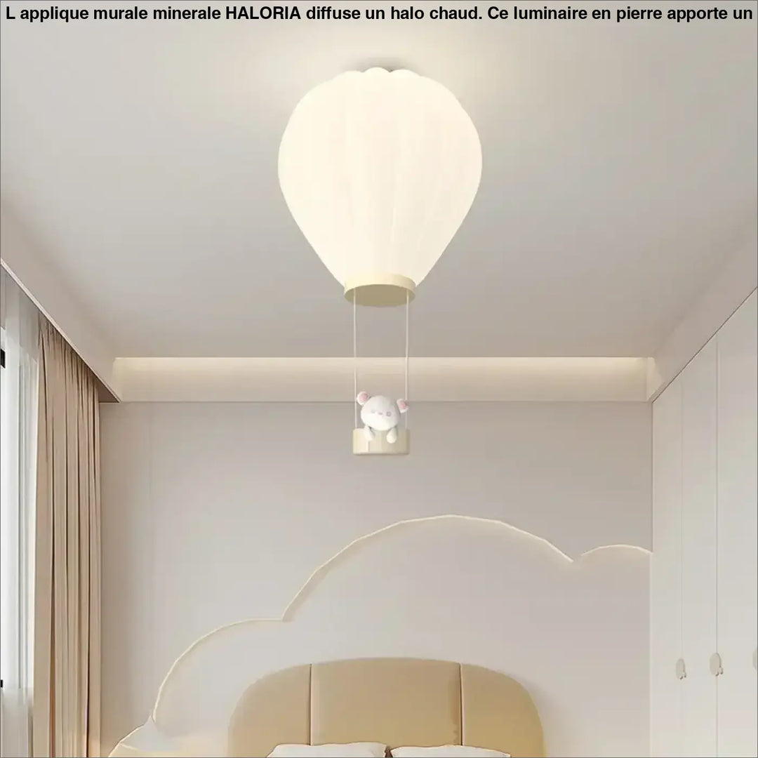 Plafonnier Enfant Montgolfière Design Doux Style Blanc