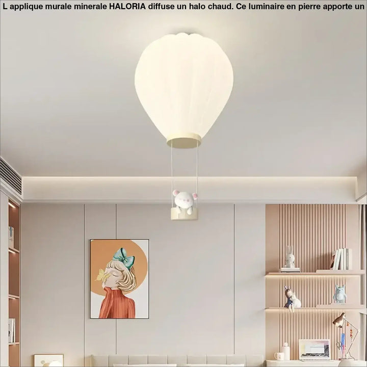 Plafonnier Enfant Montgolfière Design Doux Style Blanc