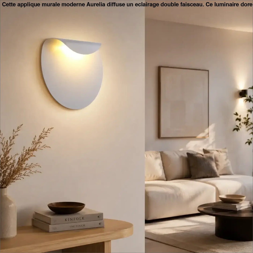 Applique murale alba blanche moderne avec design courbé élégant émettant une lumière chaude pour murale design