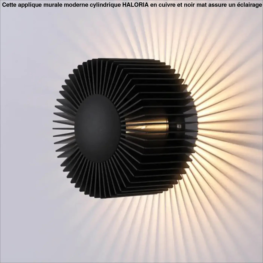 Applique Murale Design Soleil Avec Disque Central Noir

