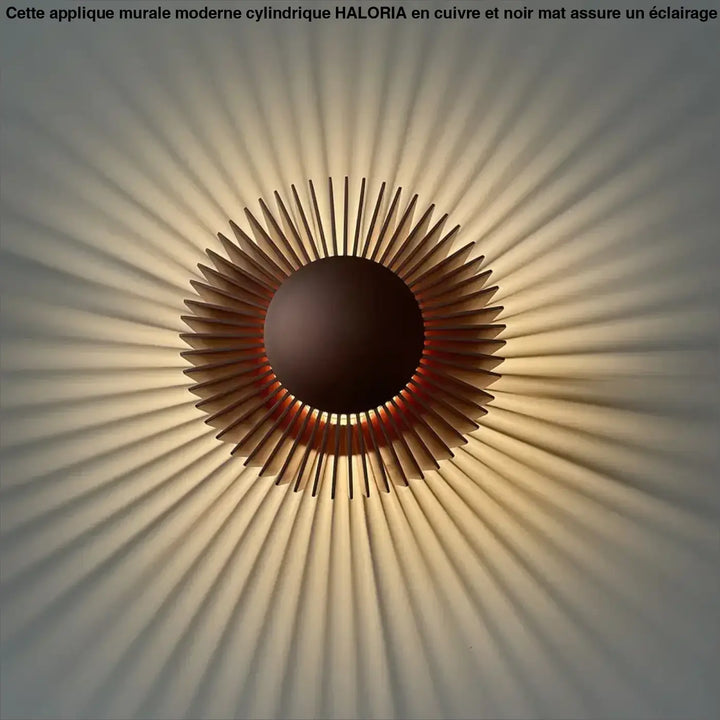 Applique Murale Design Soleil Avec Disque Central Noir


