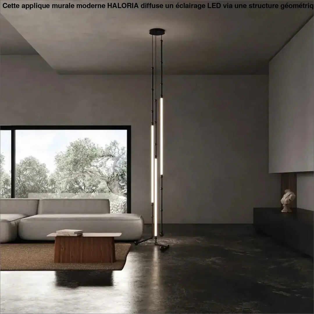 Suspension led moderne minimaliste à câbles lumineux noir