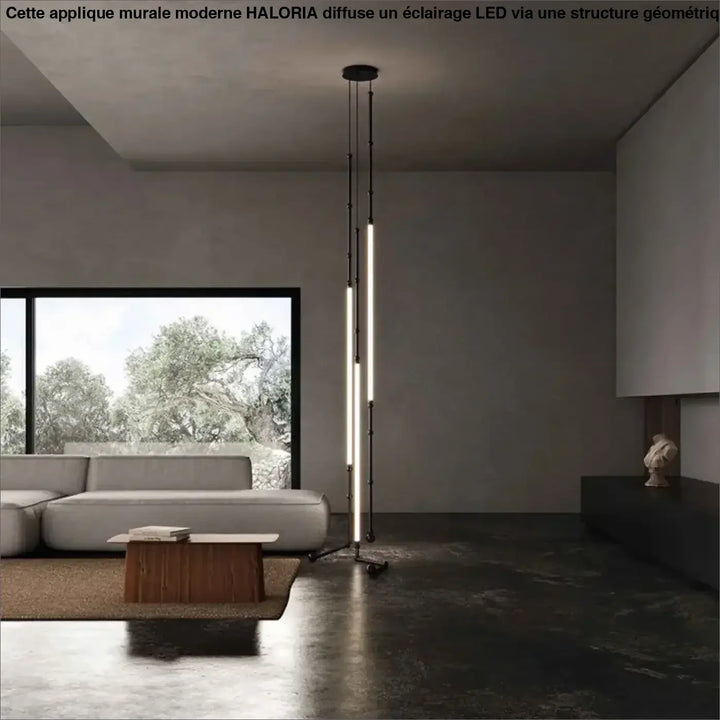 Suspension led moderne minimaliste à câbles lumineux noir
