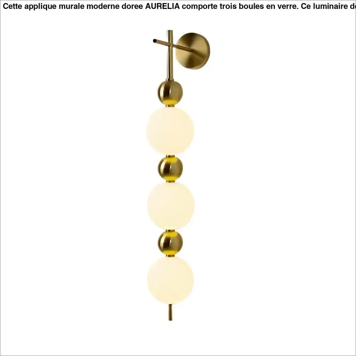 Applique murale moderne dorée pour chambre avec 3 boules

