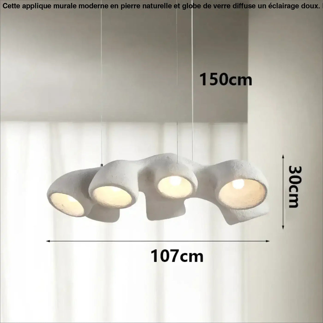 Suspension luminaire contemporain effet travertin style naturel