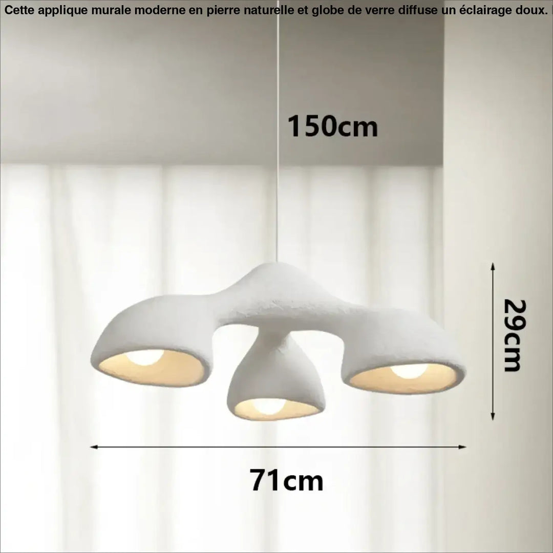 Suspension luminaire contemporain effet travertin style naturel