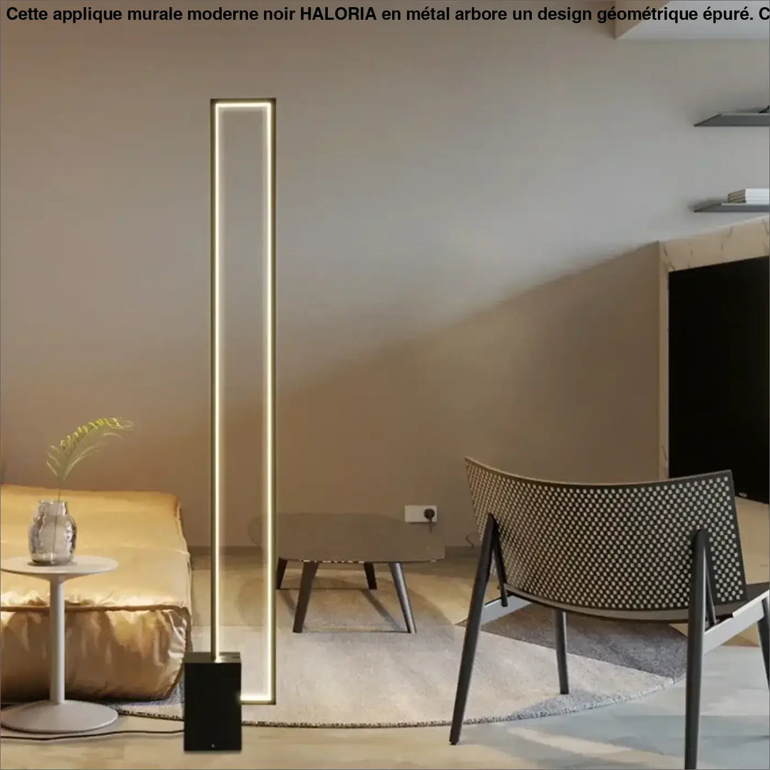 Lampadaire led design contemporain minimaliste noir moderne