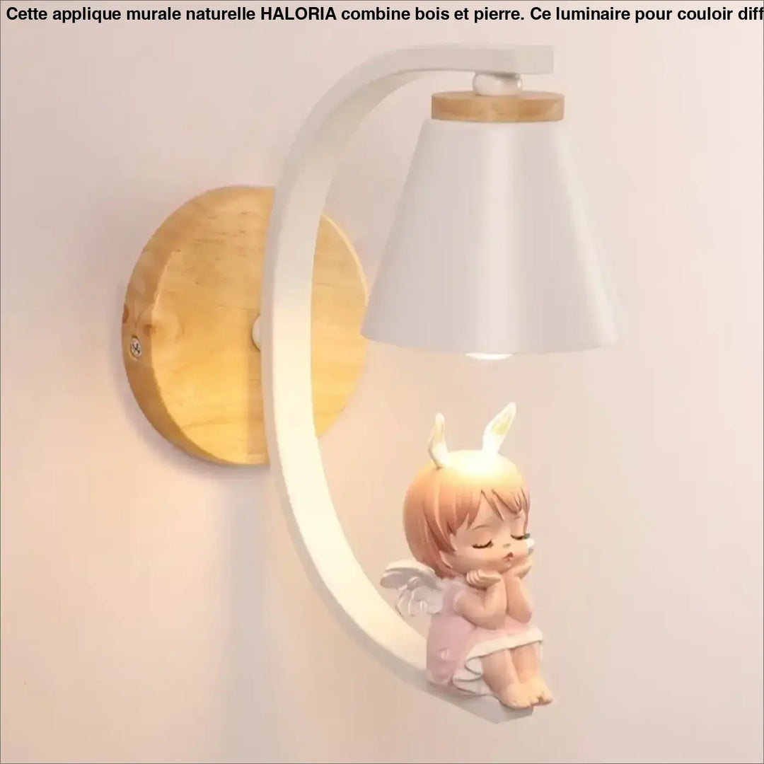 Applique murale avec petite fée rose pour chambre de fille

