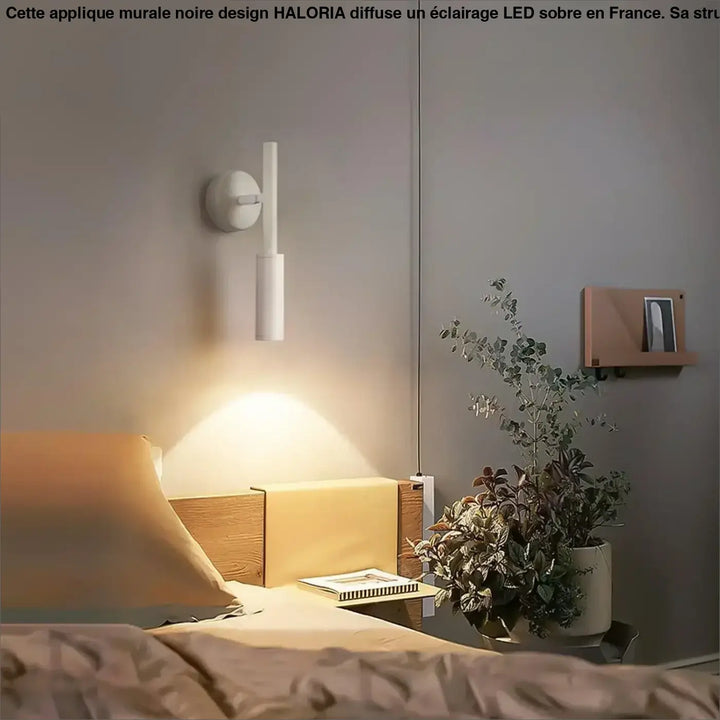 Applique Murale Noire Design En Tube Aluminium