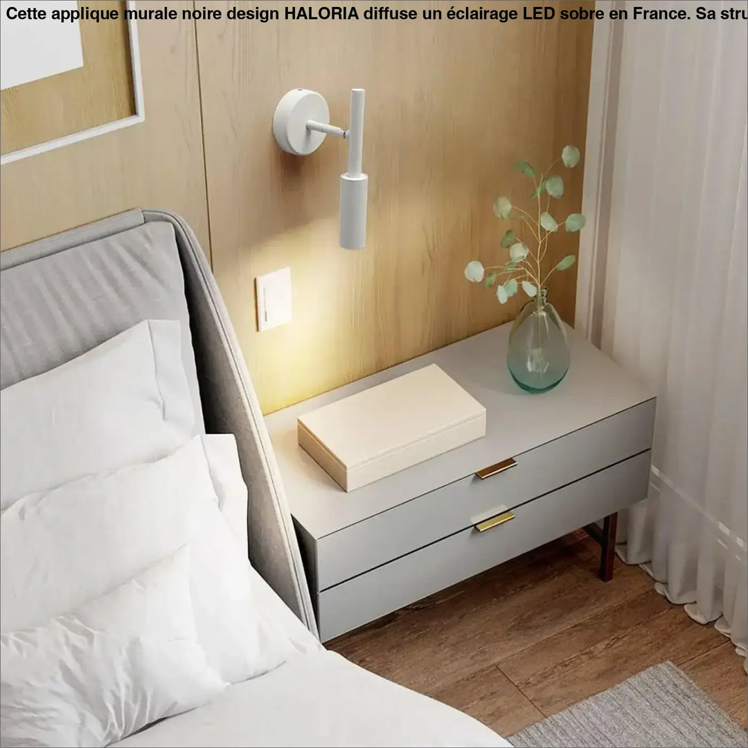 Applique Murale Noire Design En Tube Aluminium