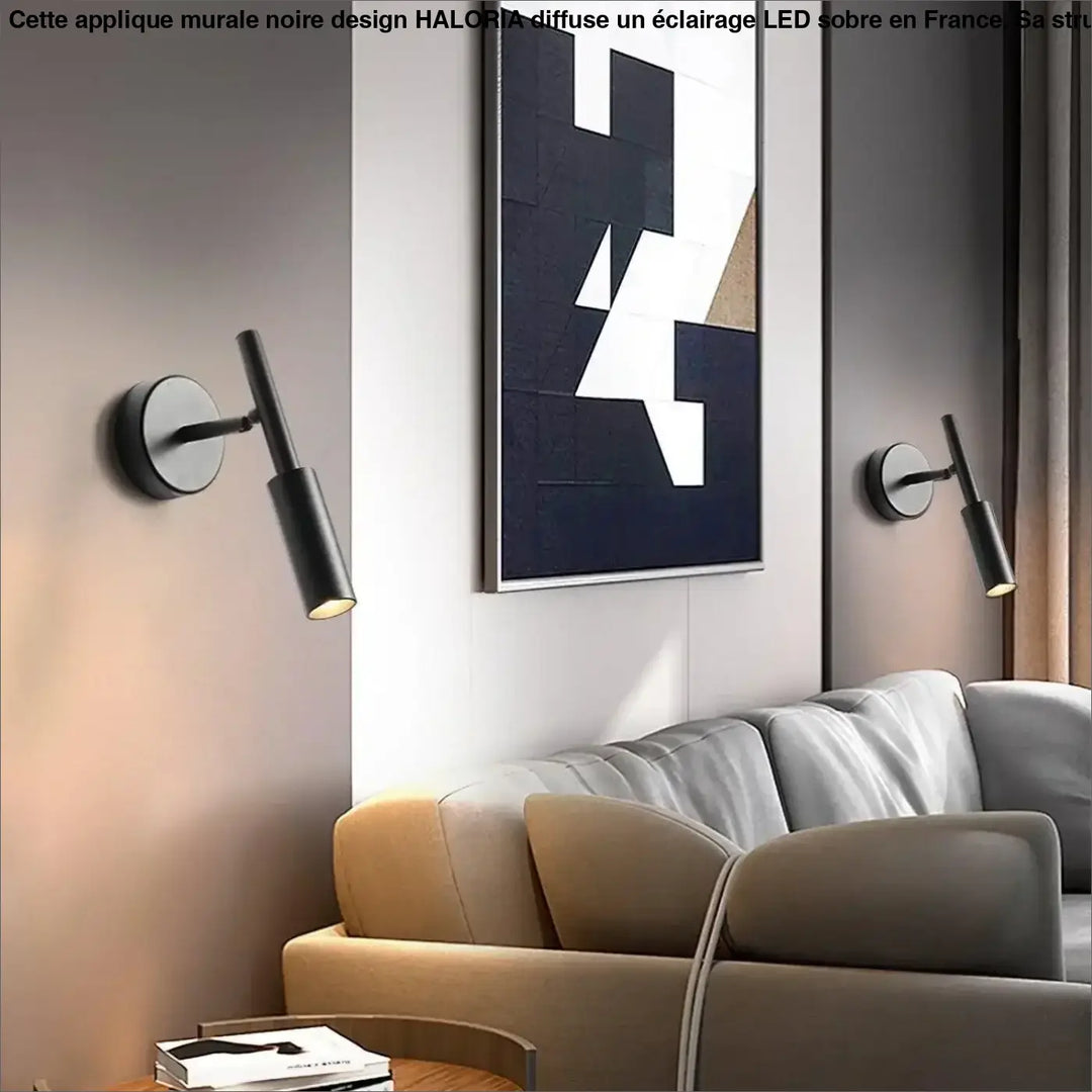 Applique Murale Noire Design En Tube Aluminium