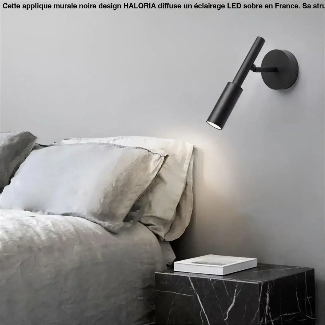 Applique Murale Noire Design En Tube Aluminium