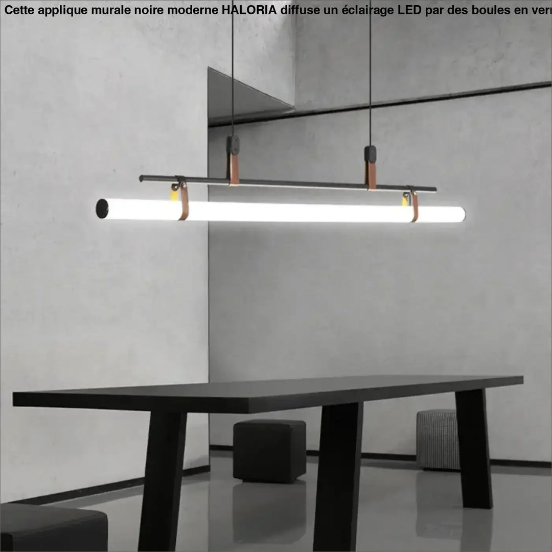 Modern LED Long Tube Chandelier Kitchen Table Dining Room Office Cafe Black Gold Leather Acrylic Pendant Light Indoor