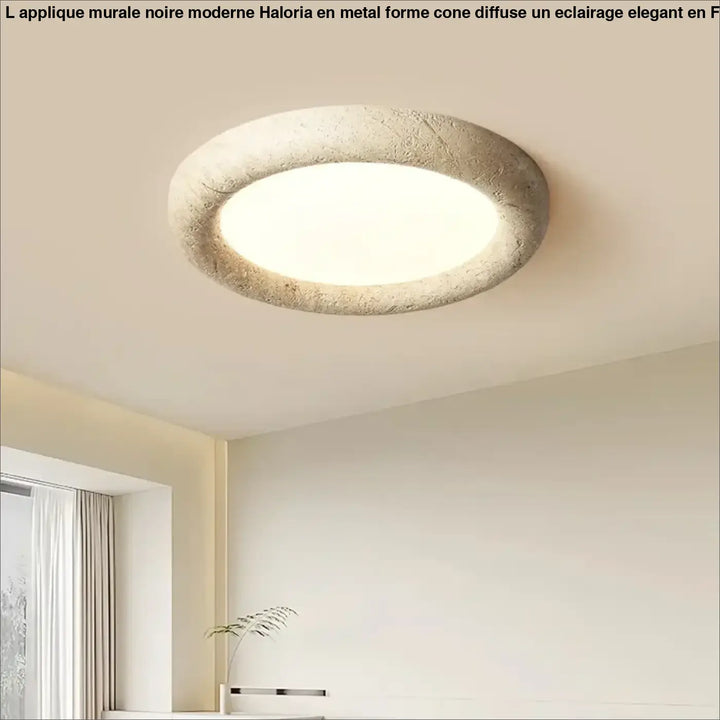 Plafonnier En Feutre Naturel Avec Diffuseur LED Rond

