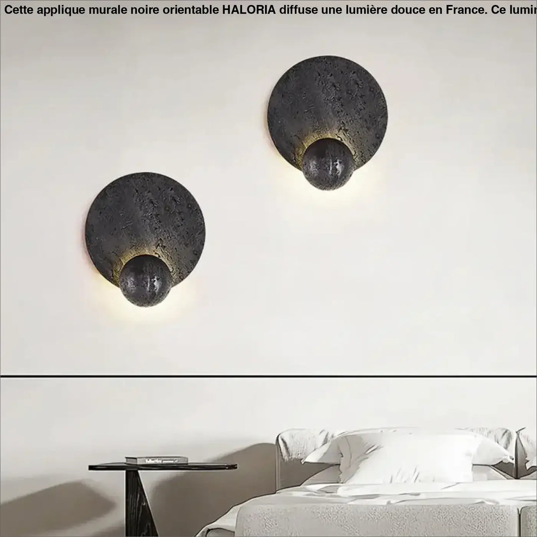 Applique Murale Ronde Noire En Pierre Volcanique Design

