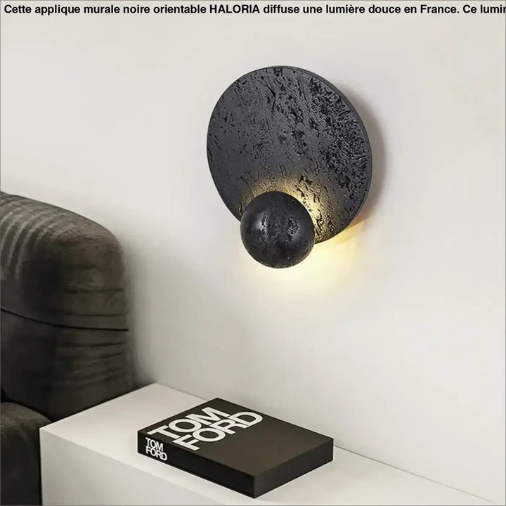 Applique Murale Ronde Noire En Pierre Volcanique Design

