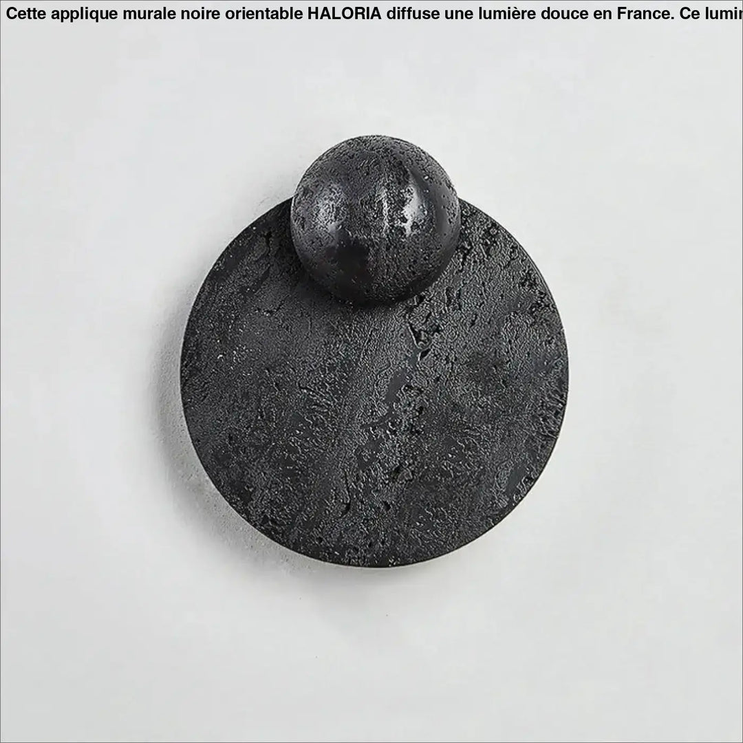 Applique Murale Ronde Noire En Pierre Volcanique Design

