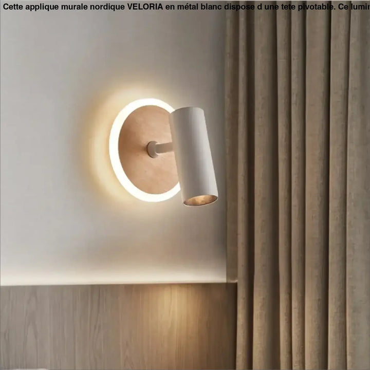 Applique Murale Nordique À LED Avec Tête Pivotable Blanche