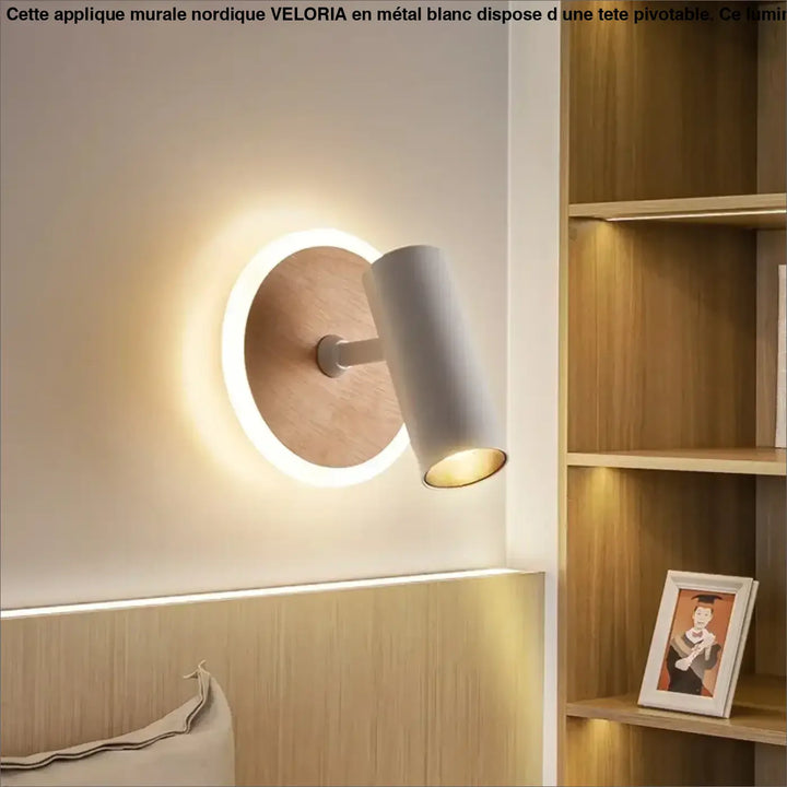 Applique Murale Nordique À LED Avec Tête Pivotable Blanche