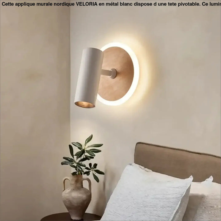 Applique Murale Nordique À LED Avec Tête Pivotable Blanche