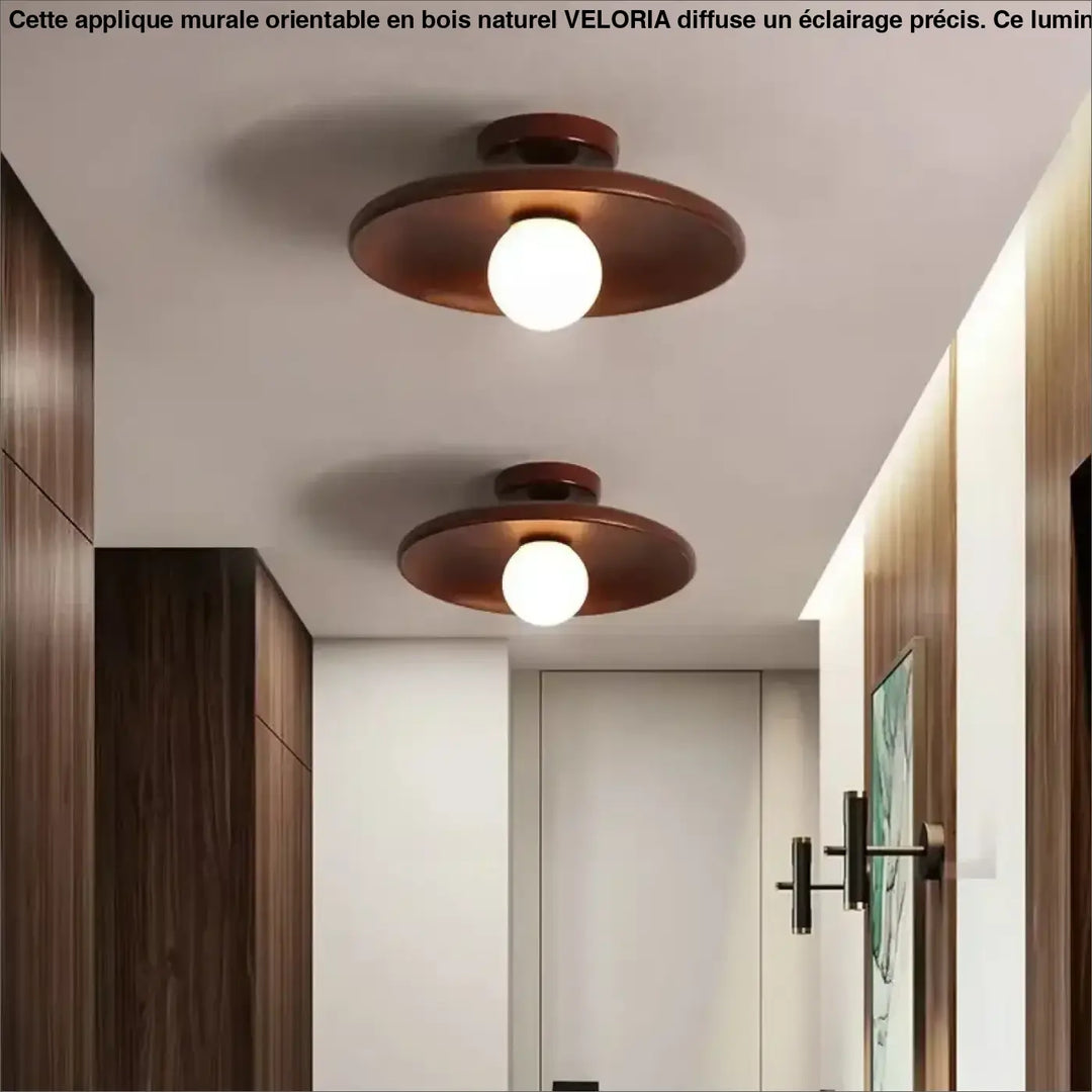 Plafonnier design bois led moderne éclairage naturel