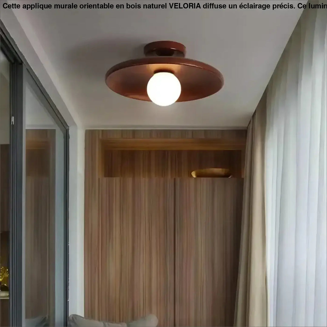 Plafonnier design bois led moderne éclairage naturel