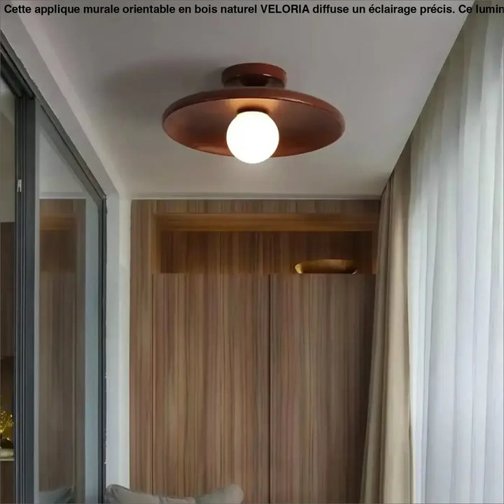 Plafonnier design bois led moderne éclairage naturel