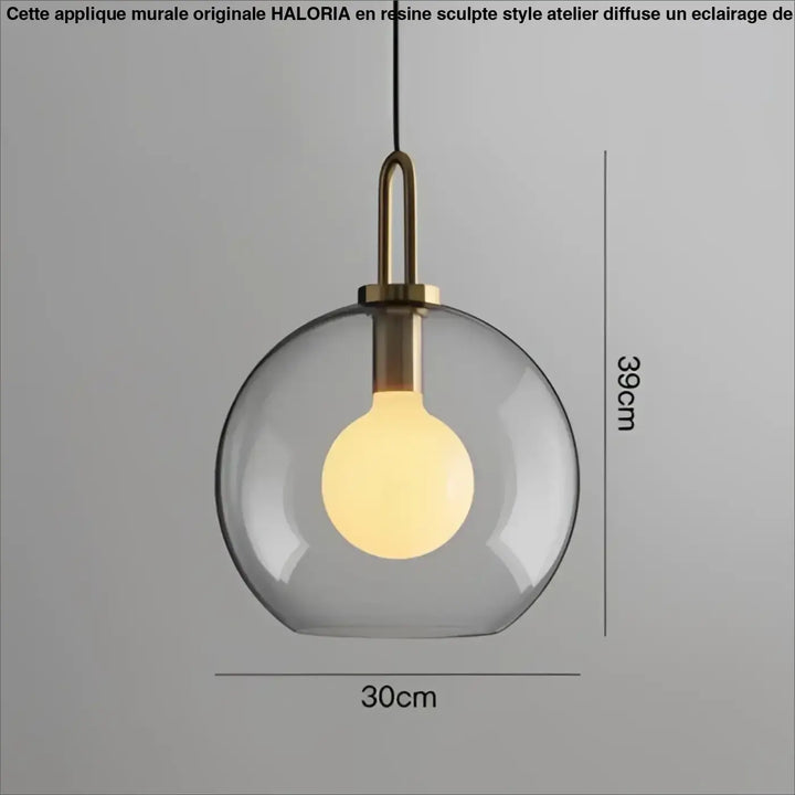 Suspension luminaire moderne en verre fumé au style design