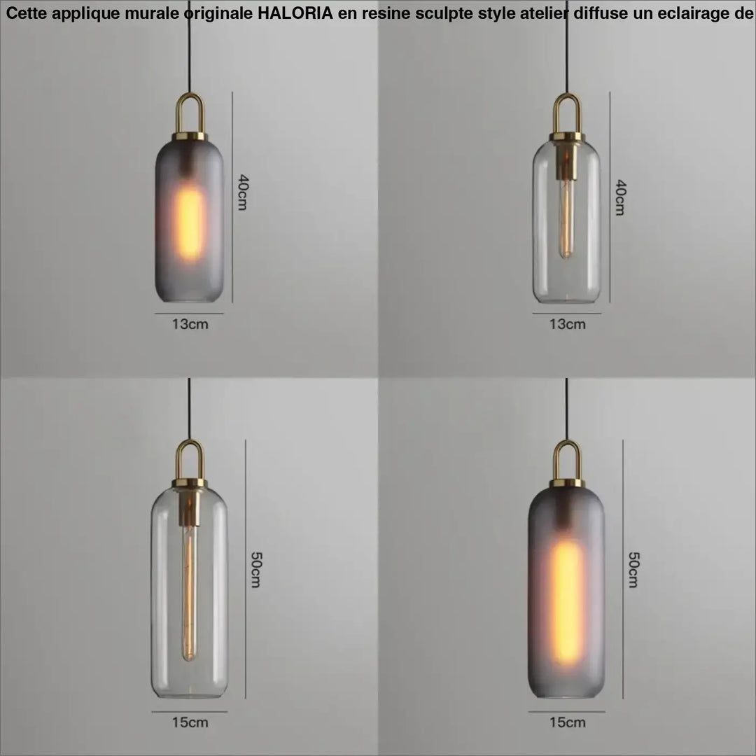 Suspension luminaire moderne en verre fumé au style design