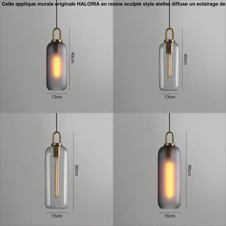 Suspension luminaire moderne en verre fumé au style design