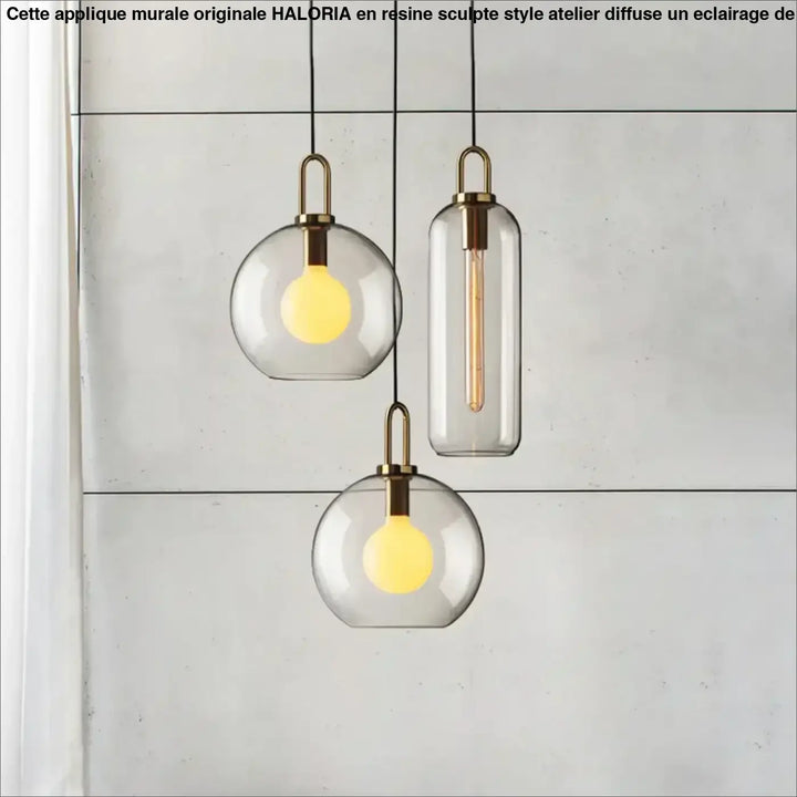 Suspension luminaire moderne en verre fumé au style design