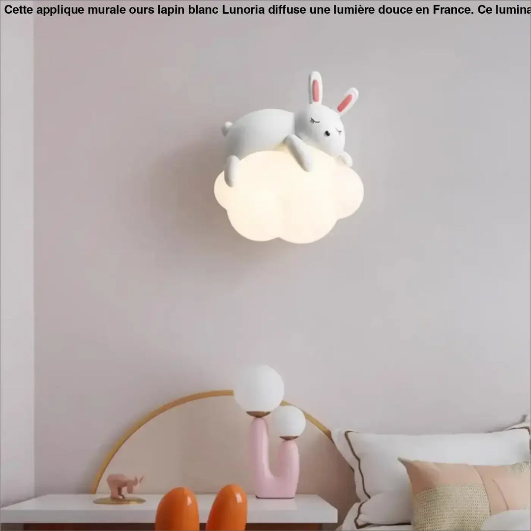 Applique Murale Ours Blanc Pour Chambre D’Enfant Sur Nuage