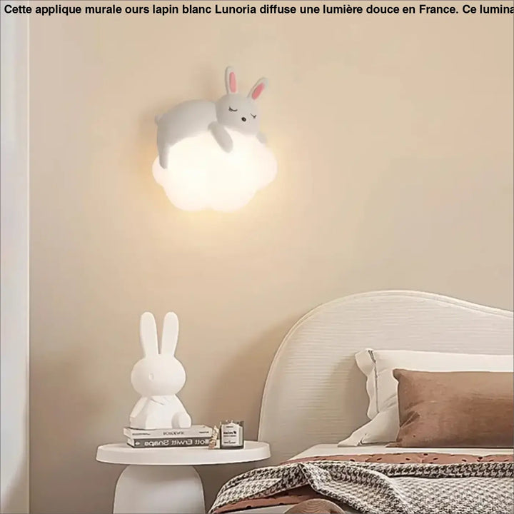 Applique Murale Ours Blanc Pour Chambre D’Enfant Sur Nuage