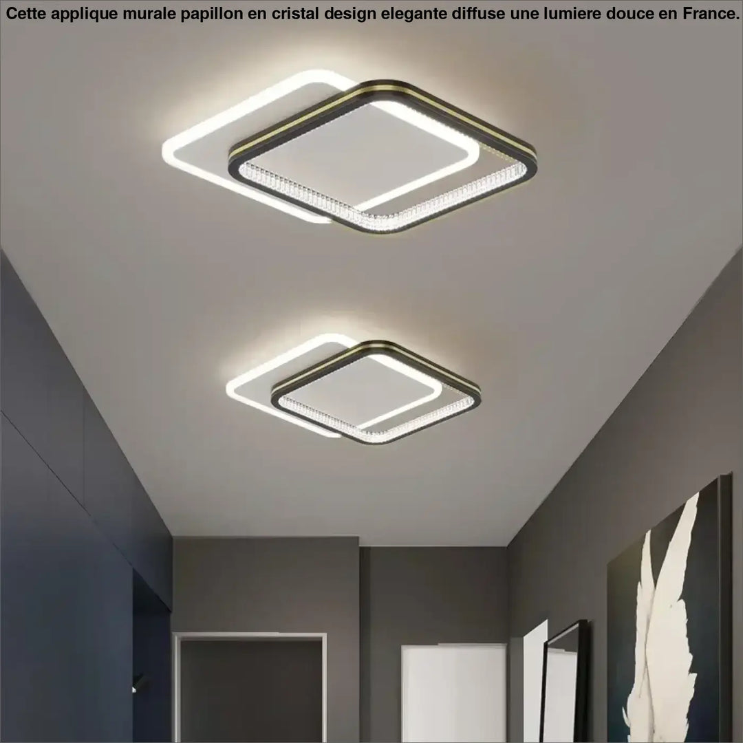 Luminaire Plafonnier LED Noir ou Doré avec Formes Différentes