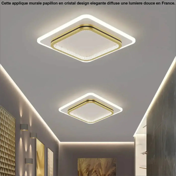 Luminaire Plafonnier LED Noir ou Doré avec Formes Différentes