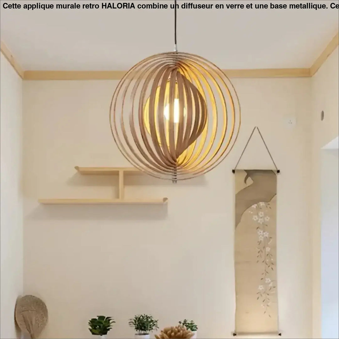Suspension en bois design spirale pour salon ou salle à manger