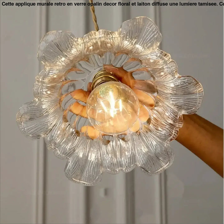 Suspension luminaire verre transparent style vintage