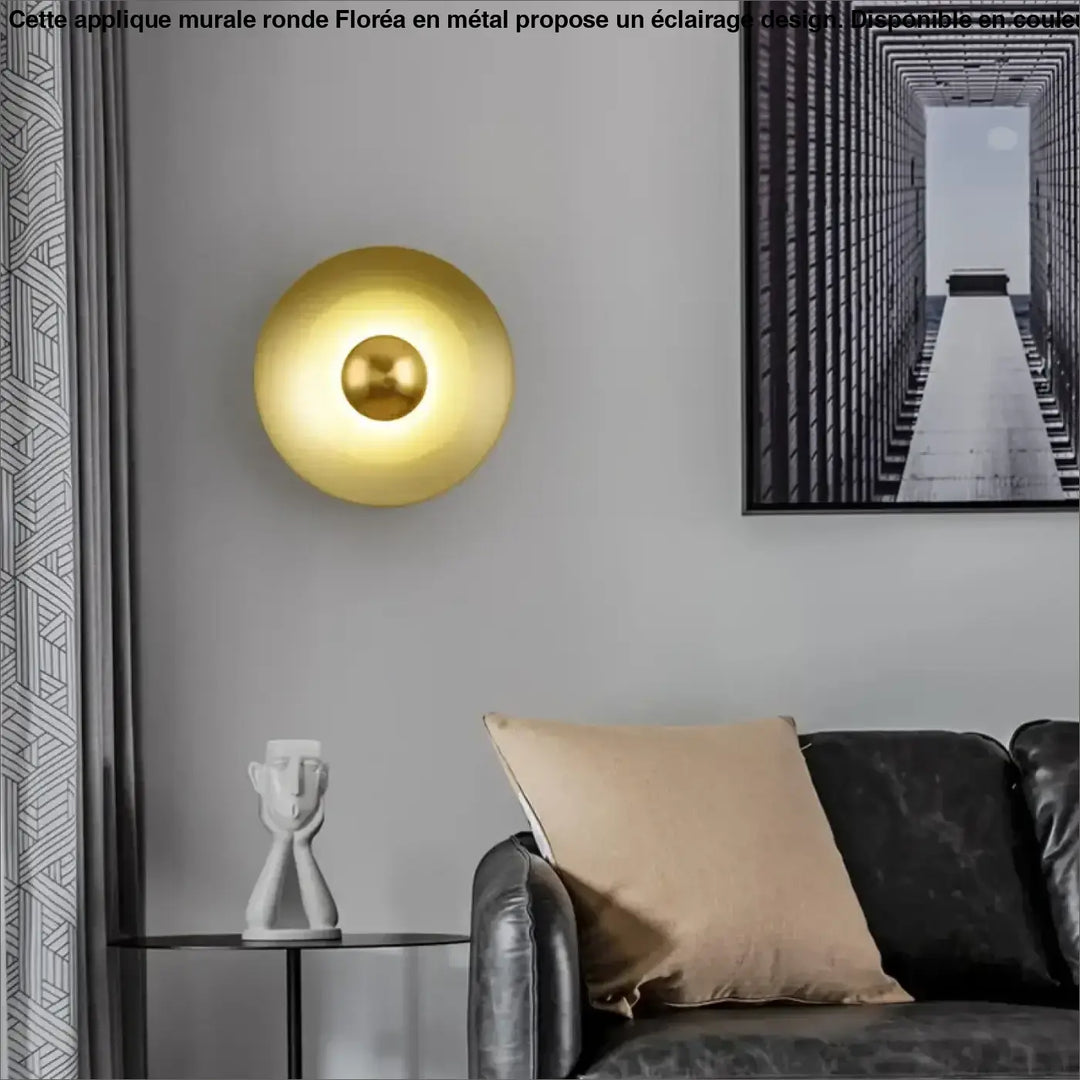 Applique Murale Ronde De Couleur Rose Jaune Bleu Blanc Ou Noir