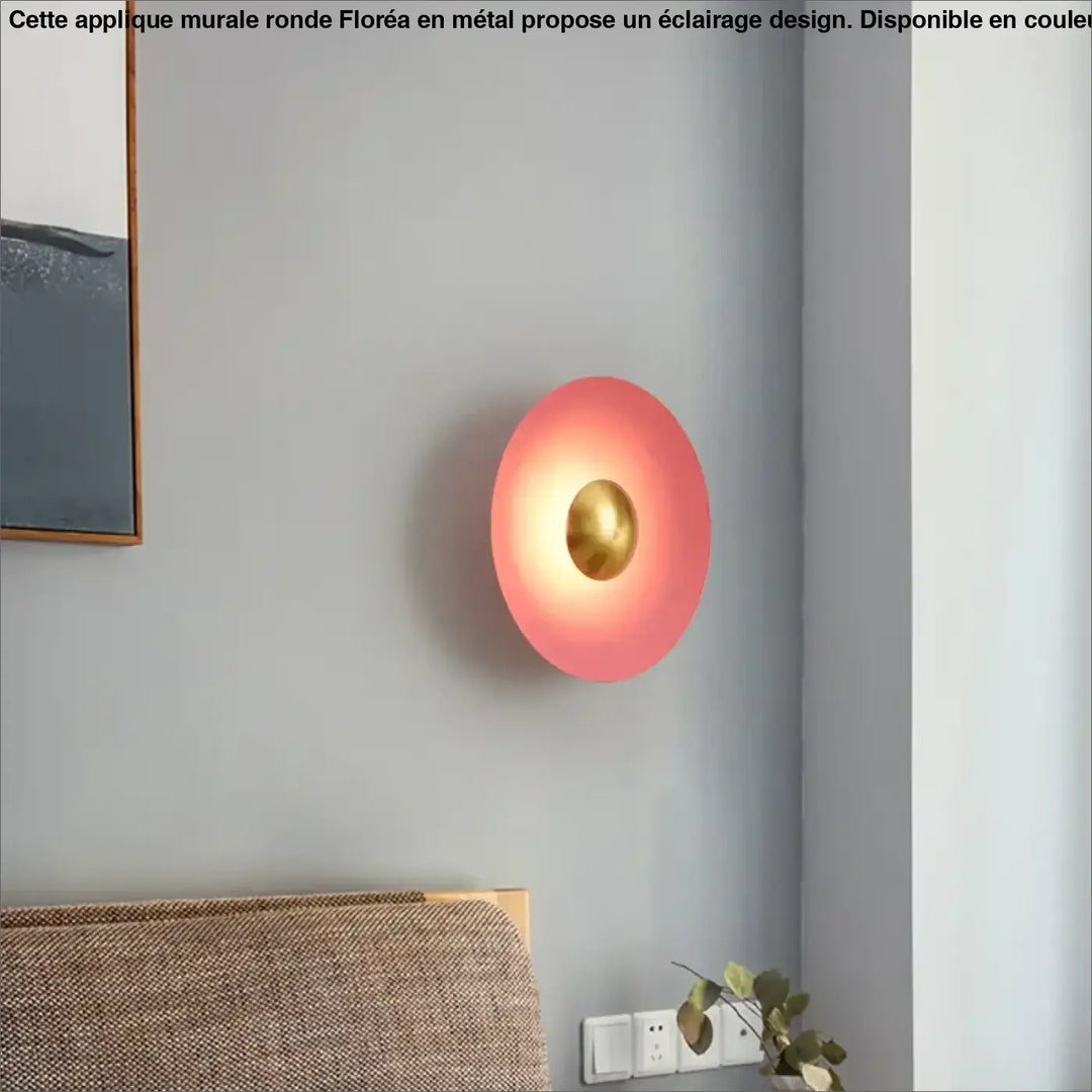 Applique Murale Ronde De Couleur Rose Jaune Bleu Blanc Ou Noir