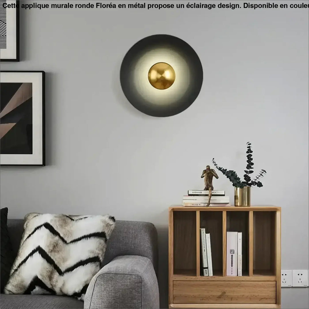 Applique Murale Ronde De Couleur Rose Jaune Bleu Blanc Ou Noir