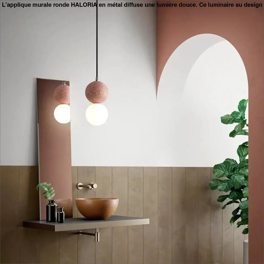 Suspension luminaire béton au design rond et élégant stylé