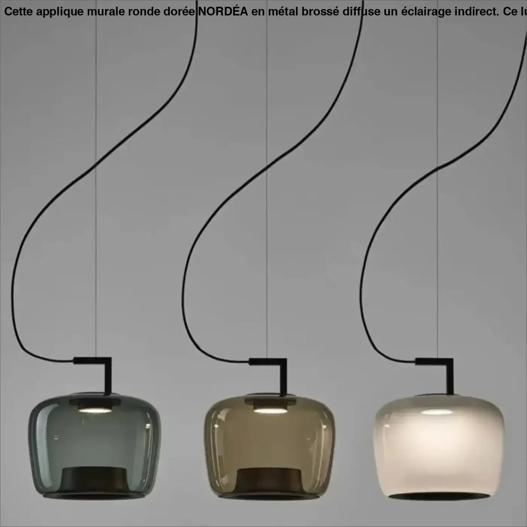 Suspension Design Verre Fumé Moderne Noir Élégance Chic Style
